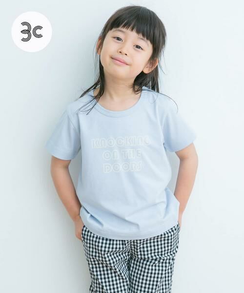 URBAN RESEARCH DOORS / アーバンリサーチ ドアーズ トップス | インドオーガニックロゴTシャツ(KIDS)(ブルー)