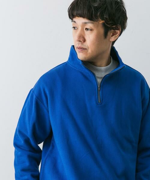 URBAN RESEARCH DOORS / アーバンリサーチ ドアーズ スウェット | コットン裏起毛ハーフジップスウェット | 詳細1