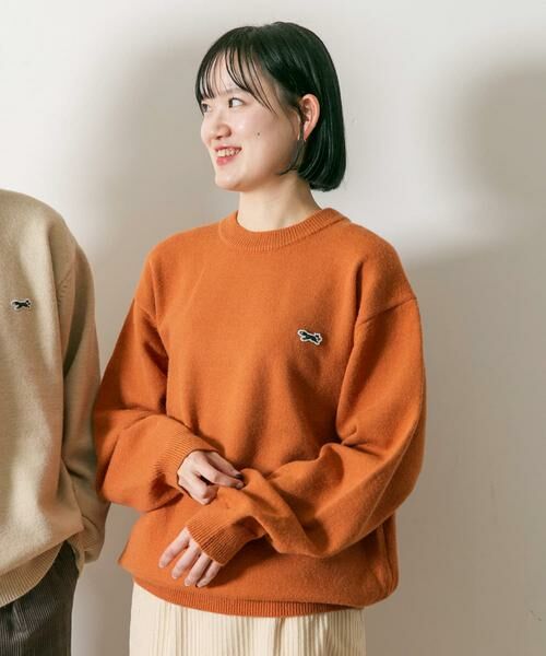 URBAN RESEARCH DOORS / アーバンリサーチ ドアーズ ニット・セーター | 『別注』『ユニセックス』PENNEYS×DOORS THE FOX クルーネックスフレニット(オレンジ)