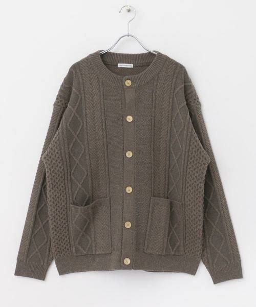 URBAN RESEARCH DOORS / アーバンリサーチ ドアーズ カーディガン・ボレロ | アラン編みクルーネックニットカーディガン | 詳細14