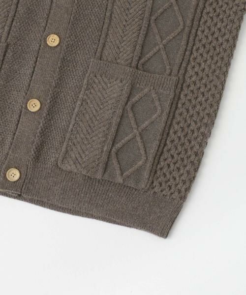 URBAN RESEARCH DOORS / アーバンリサーチ ドアーズ カーディガン・ボレロ | アラン編みクルーネックニットカーディガン | 詳細15