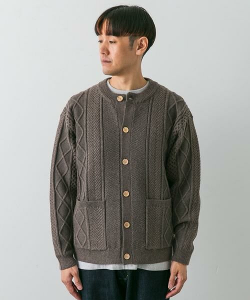 URBAN RESEARCH DOORS / アーバンリサーチ ドアーズ カーディガン・ボレロ | アラン編みクルーネックニットカーディガン | 詳細8