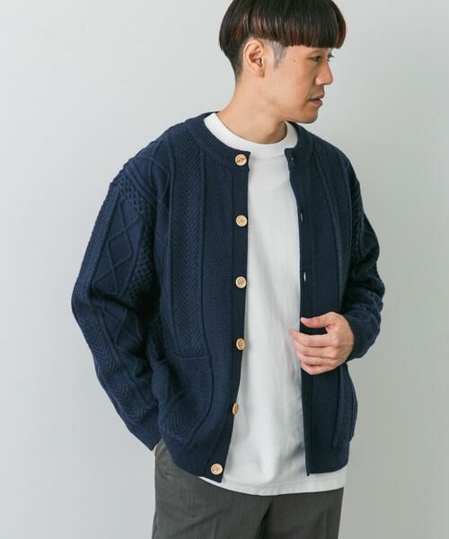 URBAN RESEARCH DOORS / アーバンリサーチ ドアーズ カーディガン・ボレロ | アラン編みクルーネックニットカーディガン | 詳細17