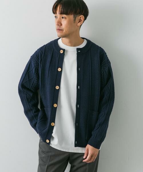URBAN RESEARCH DOORS / アーバンリサーチ ドアーズ カーディガン・ボレロ | アラン編みクルーネックニットカーディガン | 詳細18