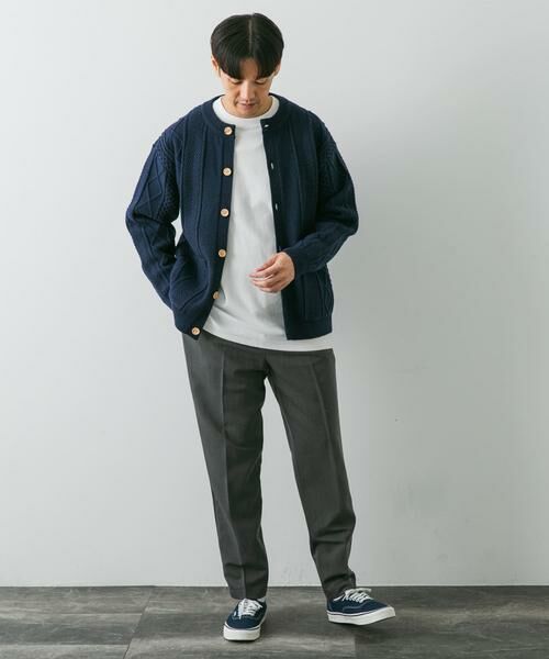 URBAN RESEARCH DOORS / アーバンリサーチ ドアーズ カーディガン・ボレロ | アラン編みクルーネックニットカーディガン | 詳細21