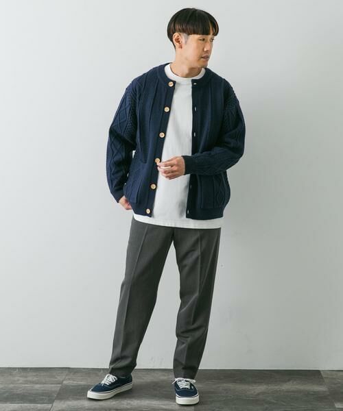 URBAN RESEARCH DOORS / アーバンリサーチ ドアーズ カーディガン・ボレロ | アラン編みクルーネックニットカーディガン | 詳細22