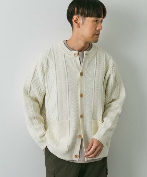 URBAN RESEARCH DOORS / アーバンリサーチ ドアーズ カーディガン・ボレロ | アラン編みクルーネックニットカーディガン | 詳細30