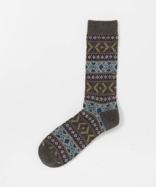 URBAN RESEARCH DOORS / アーバンリサーチ ドアーズ ソックス | 『別注』Anonymous Ism×DOORS　ウールジャガードクルー | 詳細5