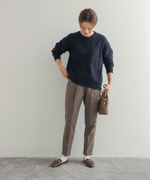 URBAN RESEARCH DOORS / アーバンリサーチ ドアーズ ニット・セーター | アラン柄バックシャツプルオーバー | 詳細10