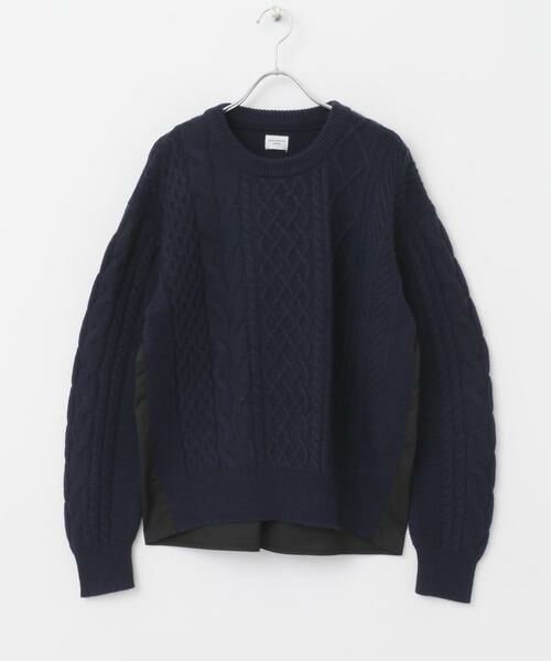 URBAN RESEARCH DOORS / アーバンリサーチ ドアーズ ニット・セーター | アラン柄バックシャツプルオーバー | 詳細12