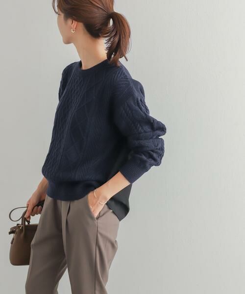 URBAN RESEARCH DOORS / アーバンリサーチ ドアーズ ニット・セーター | アラン柄バックシャツプルオーバー | 詳細2