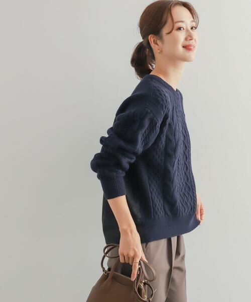 URBAN RESEARCH DOORS / アーバンリサーチ ドアーズ ニット・セーター | アラン柄バックシャツプルオーバー | 詳細5