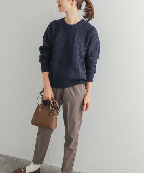 URBAN RESEARCH DOORS / アーバンリサーチ ドアーズ ニット・セーター | アラン柄バックシャツプルオーバー | 詳細8