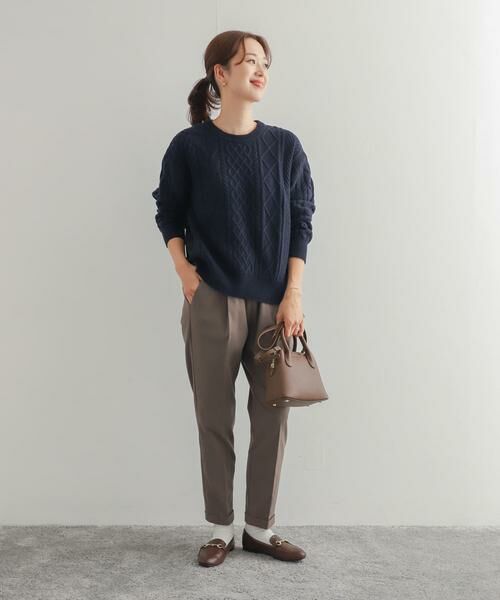 URBAN RESEARCH DOORS / アーバンリサーチ ドアーズ ニット・セーター | アラン柄バックシャツプルオーバー | 詳細9