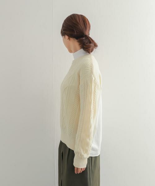 URBAN RESEARCH DOORS / アーバンリサーチ ドアーズ ニット・セーター | アラン柄バックシャツプルオーバー | 詳細26
