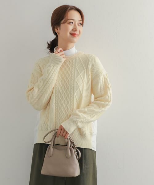 URBAN RESEARCH DOORS / アーバンリサーチ ドアーズ ニット・セーター | アラン柄バックシャツプルオーバー | 詳細17