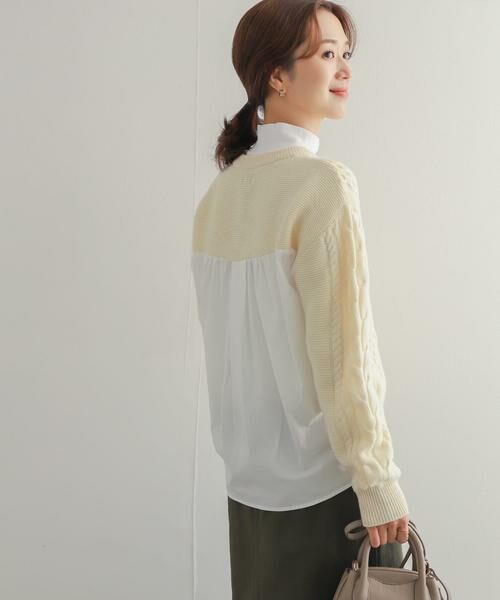 URBAN RESEARCH DOORS / アーバンリサーチ ドアーズ ニット・セーター | アラン柄バックシャツプルオーバー | 詳細19