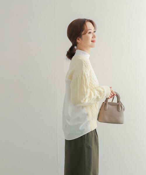 URBAN RESEARCH DOORS / アーバンリサーチ ドアーズ ニット・セーター | アラン柄バックシャツプルオーバー | 詳細21