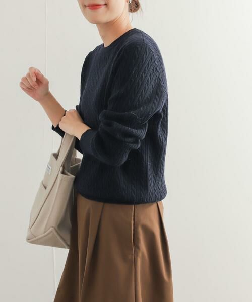 URBAN RESEARCH DOORS / アーバンリサーチ ドアーズ ニット・セーター | ウール混ケーブルコンパクトニット | 詳細12