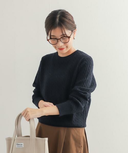 URBAN RESEARCH DOORS / アーバンリサーチ ドアーズ ニット・セーター | ウール混ケーブルコンパクトニット | 詳細7