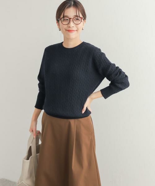 URBAN RESEARCH DOORS / アーバンリサーチ ドアーズ ニット・セーター | ウール混ケーブルコンパクトニット | 詳細9