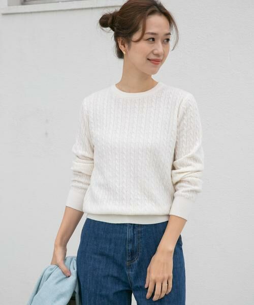 URBAN RESEARCH DOORS / アーバンリサーチ ドアーズ ニット・セーター | ウール混ケーブルコンパクトニット | 詳細21