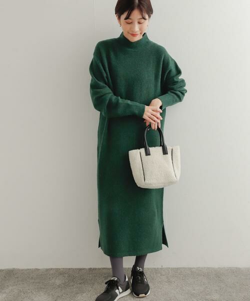 URBAN RESEARCH DOORS/アーバンリサーチ ドアーズ ヘアリーKNITワンピース グリーン M URBAN RESEARCH DOORS/アーバンリサーチ ドアーズ ヘアリーKNITワンピース グリーン M
