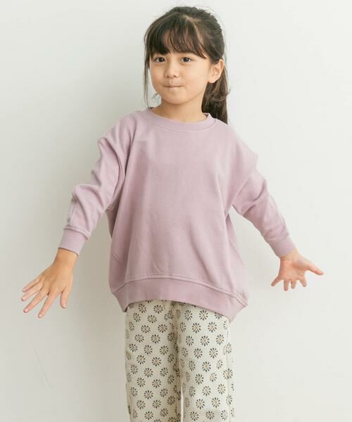 URBAN RESEARCH DOORS / アーバンリサーチ ドアーズ トップス | 裏毛クルーネック切替スウェット(KIDS)(パープル系その他)