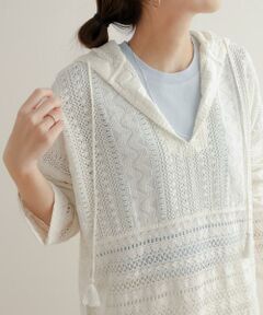 URBAN RESEARCH DOORS / アーバンリサーチ ドアーズ その他トップス | コットンレースフーディープルオーバー