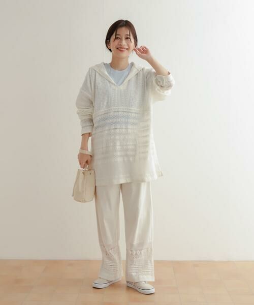 URBAN RESEARCH DOORS / アーバンリサーチ ドアーズ その他トップス | コットンレースフーディープルオーバー | 詳細12