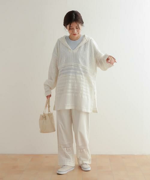 URBAN RESEARCH DOORS / アーバンリサーチ ドアーズ その他トップス | コットンレースフーディープルオーバー | 詳細13