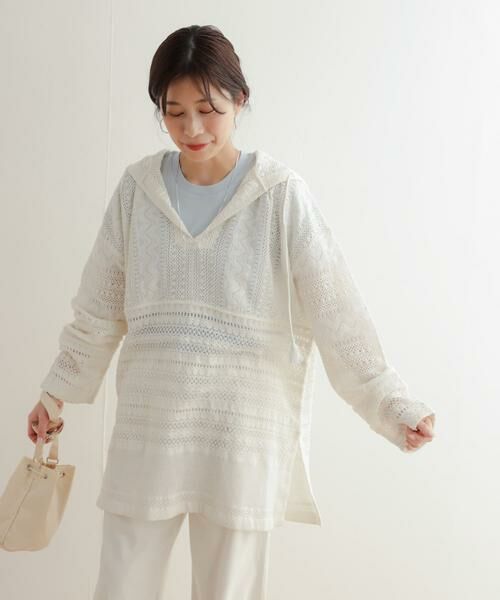 URBAN RESEARCH DOORS / アーバンリサーチ ドアーズ その他トップス | コットンレースフーディープルオーバー | 詳細4