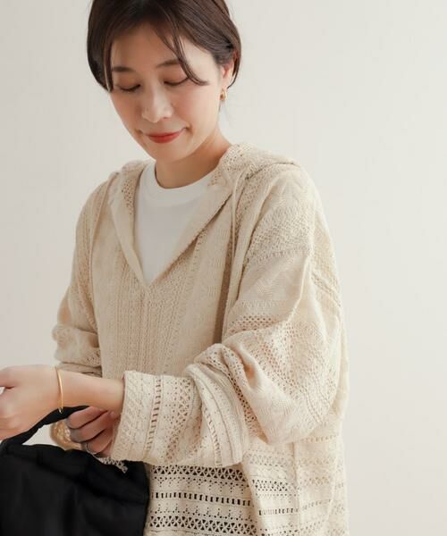 URBAN RESEARCH DOORS / アーバンリサーチ ドアーズ その他トップス | コットンレースフーディープルオーバー | 詳細23