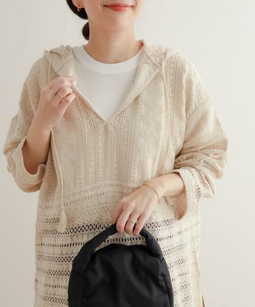 URBAN RESEARCH DOORS / アーバンリサーチ ドアーズ その他トップス | コットンレースフーディープルオーバー | 詳細24