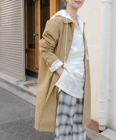 URBAN RESEARCH DOORS / アーバンリサーチ ドアーズ ステンカラーコート | 塩縮コットンステンカラーコート