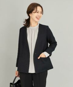 URBAN RESEARCH DOORS / アーバンリサーチ ドアーズ テーラードジャケット | ツイードVネックロングジャケット