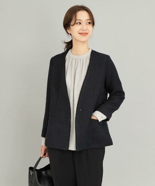 URBAN RESEARCH DOORS / アーバンリサーチ ドアーズ テーラードジャケット | ツイードVネックロングジャケット | 詳細1