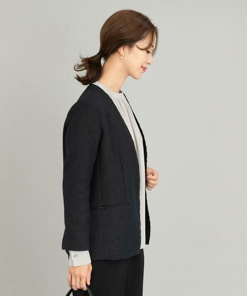 URBAN RESEARCH DOORS / アーバンリサーチ ドアーズ テーラードジャケット | ツイードVネックロングジャケット | 詳細5