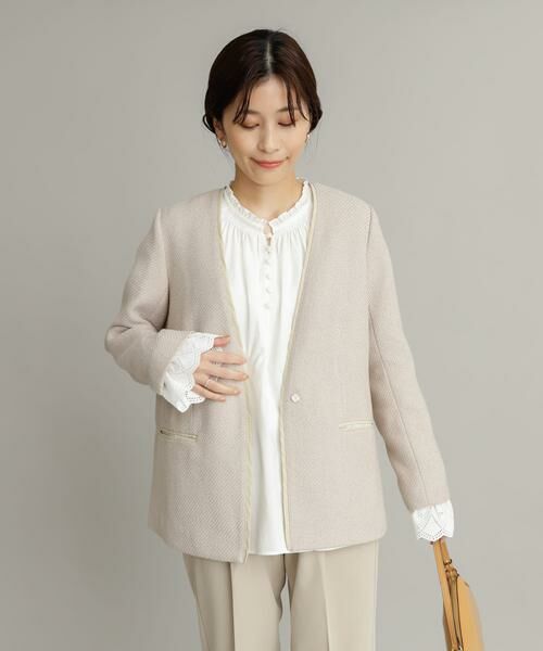 URBAN RESEARCH DOORS / アーバンリサーチ ドアーズ テーラードジャケット | ツイードVネックロングジャケット | 詳細22
