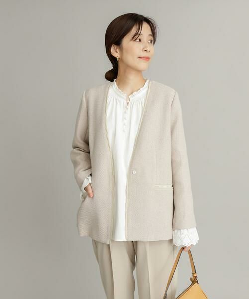 URBAN RESEARCH DOORS / アーバンリサーチ ドアーズ テーラードジャケット | ツイードVネックロングジャケット | 詳細23