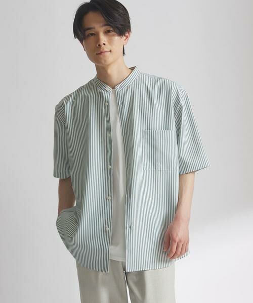 URBAN RESEARCH DOORS / アーバンリサーチ ドアーズ シャツ・ブラウス | 『XLサイズ/WEB限定』『吸水速乾』セオアルファバンドカラーショートスリーブ シャツ | 詳細3