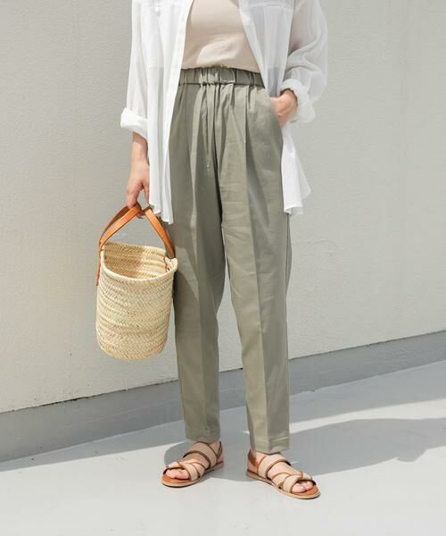 URBAN RESEARCH DOORS / アーバンリサーチ ドアーズ その他パンツ | リネン混テーパードイージーパンツ | 詳細1