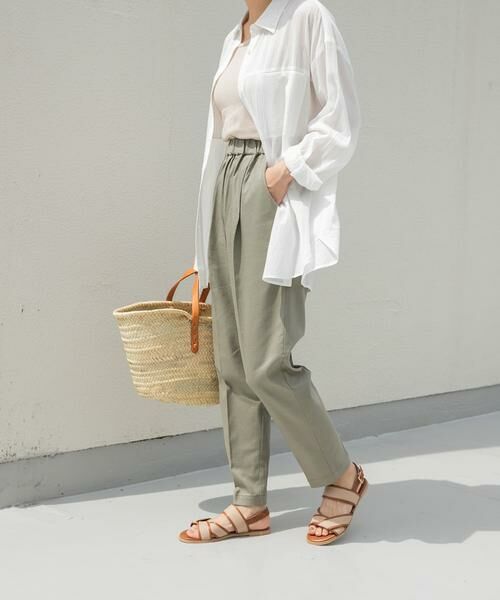 URBAN RESEARCH DOORS / アーバンリサーチ ドアーズ その他パンツ | リネン混テーパードイージーパンツ | 詳細2