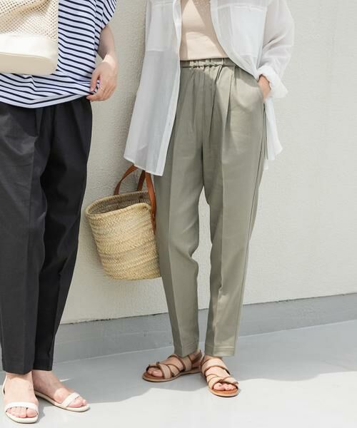 URBAN RESEARCH DOORS / アーバンリサーチ ドアーズ その他パンツ | リネン混テーパードイージーパンツ | 詳細4