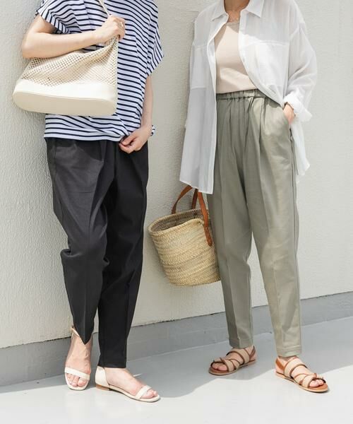 URBAN RESEARCH DOORS / アーバンリサーチ ドアーズ その他パンツ | リネン混テーパードイージーパンツ | 詳細24