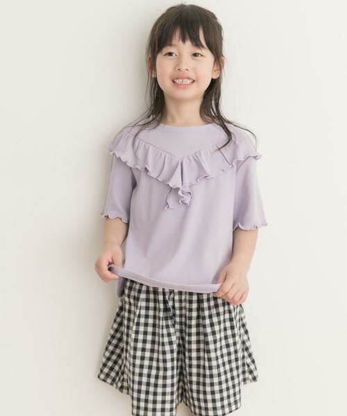 URBAN RESEARCH DOORS / アーバンリサーチ ドアーズ トップス | メローフリルリブTシャツ(KIDS) | 詳細1