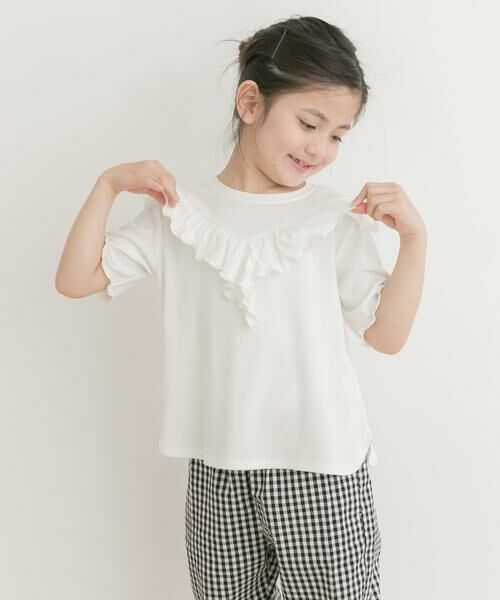 URBAN RESEARCH DOORS/アーバンリサーチ ドアーズ メローフリルリブTシャツ(KIDS) オフホワイト 105