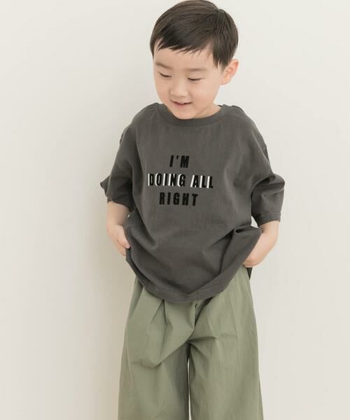 URBAN RESEARCH DOORS / アーバンリサーチ ドアーズ トップス | 製品染めフロッキープリントロゴTシャツ(KIDS) | 詳細5