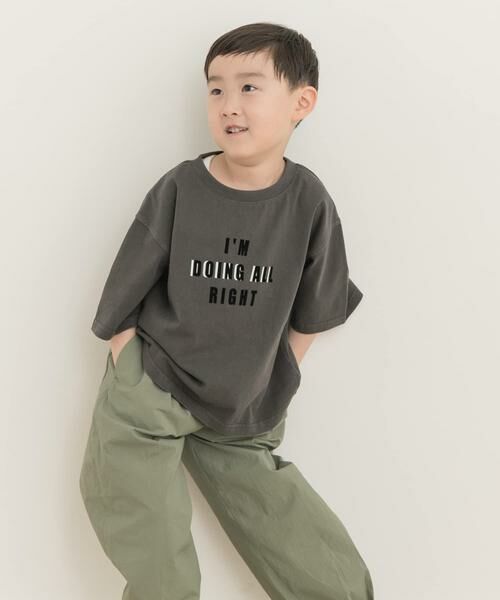 URBAN RESEARCH DOORS / アーバンリサーチ ドアーズ トップス | 製品染めフロッキープリントロゴTシャツ(KIDS) | 詳細7
