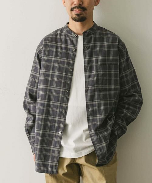 URBAN RESEARCH DOORS / アーバンリサーチ ドアーズ シャツ・ブラウス | ビエラバンドカラーシャツ | 詳細26